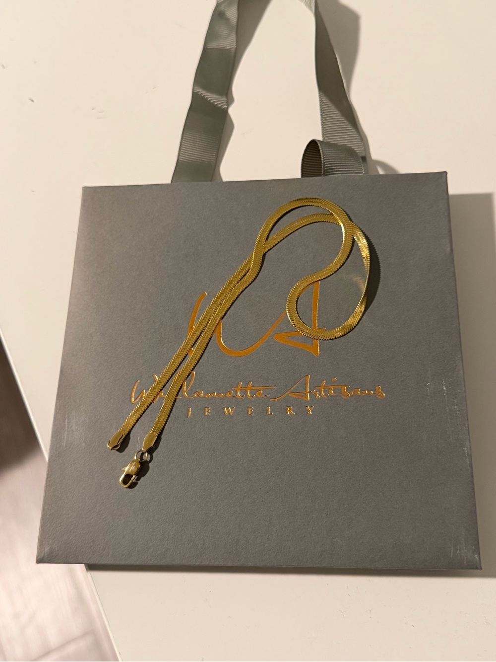 Gold+ Stainless steel Herringbone Chain Necklace